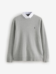 Navy/Grey Oxford Mock 100% Cotton Shirt Jumper 2 Pack - Image 7 of 10