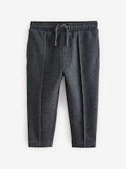 Charcoal Grey Herringbone Pintuck Jersey Joggers (3mths-7yrs) - Image 1 of 4