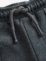 Charcoal Grey Herringbone Pintuck Jersey Joggers (3mths-7yrs) - Image 3 of 4