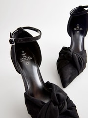 Black Forever Comfort® Standard/Wide Fit Leather Knot Point Toe Heel Court Shoes - Image 4 of 6