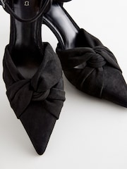Black Forever Comfort® Standard/Wide Fit Leather Knot Point Toe Heel Court Shoes - Image 5 of 6