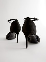 Black Forever Comfort® Standard/Wide Fit Leather Knot Point Toe Heel Court Shoes - Image 6 of 6