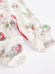 Blue Cath Kidston Cars Baby 100% Cotton Sleepsuits 3 Pack - Image 11 of 12