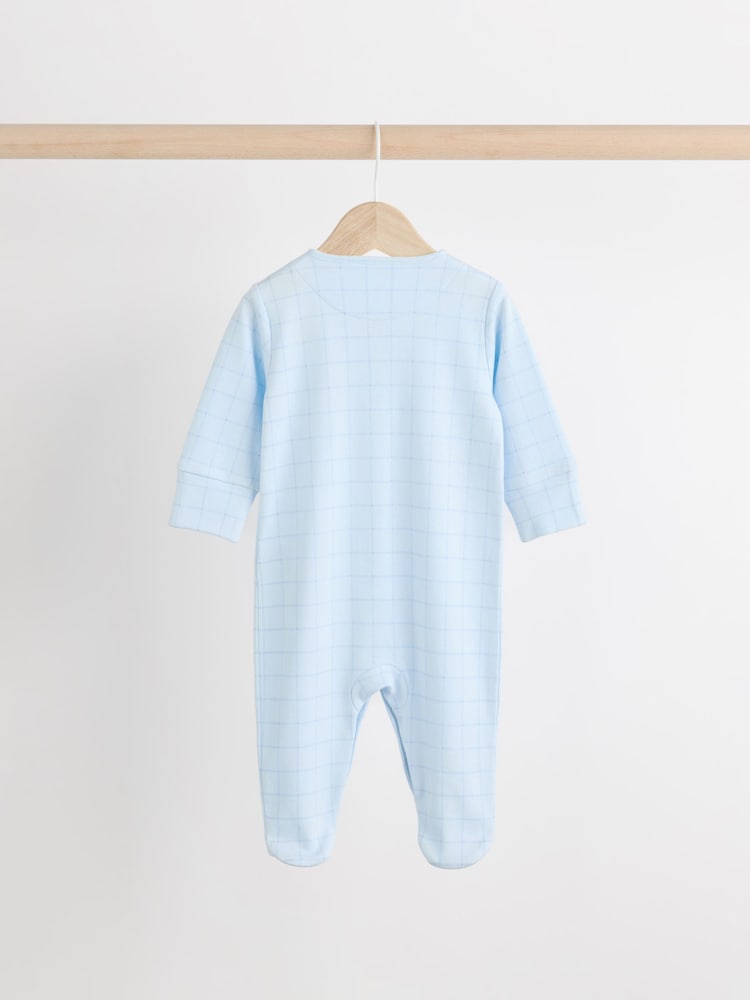 Blue Cath Kidston Cars Baby 100% Cotton Sleepsuits 3 Pack - Image 4 of 12