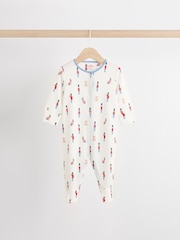 Blue Cath Kidston Cars Baby 100% Cotton Sleepsuits 3 Pack - Image 5 of 12