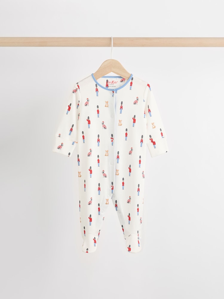 Blue Cath Kidston Cars Baby 100% Cotton Sleepsuits 3 Pack - Image 5 of 12