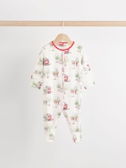 Blue Cath Kidston Cars Baby 100% Cotton Sleepsuits 3 Pack - Image 6 of 12