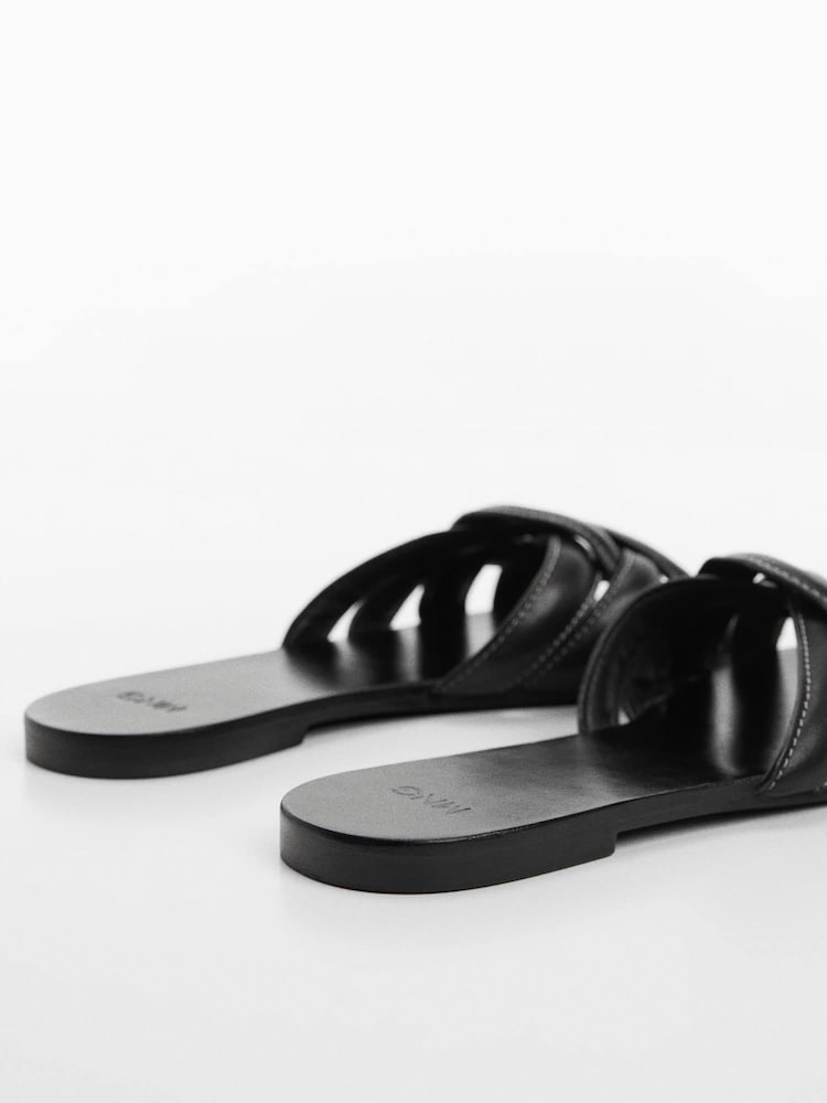 Mango Black Leather Straps Sandals - Image 3 of 3 Mango Black Leather Straps Sandals - Image 3 of 3