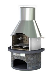 Callow Silver Rondo Steel Masonry BBQ Grill - Image 1 of 3