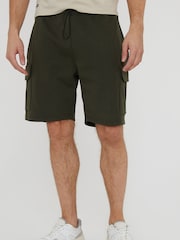 Threadbare Khaki Cargo Pocket Sweat Shorts - Image 3 of 4