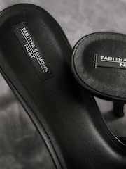 Black Tabitha Simmons Joelle Leather Bow Mules - Image 12 of 13