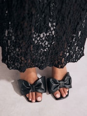 Black Tabitha Simmons Joelle Leather Bow Mules - Image 5 of 13