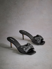 Black Tabitha Simmons Joelle Leather Bow Mules - Image 7 of 13