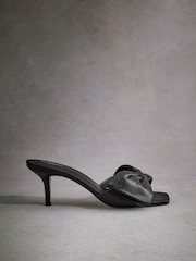 Black Tabitha Simmons Joelle Leather Bow Mules - Image 8 of 13