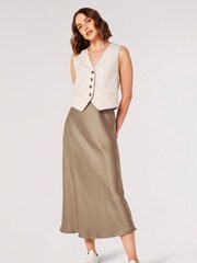 Apricot Natural Textured Tailored Waistcoat - Image 2 of 4