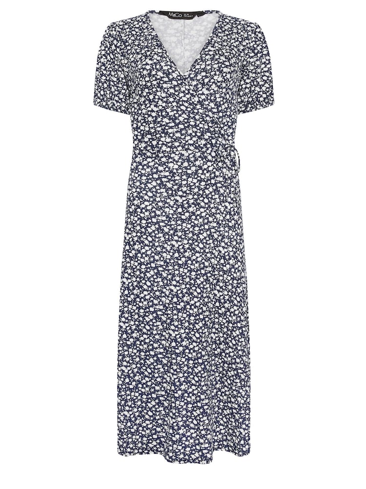 M&Co Maxi V-Neck Wrap Front Dress - Bild 5 von 5 M&Co Maxi V-Neck Wrap Front Dress - Bild 5 von 5