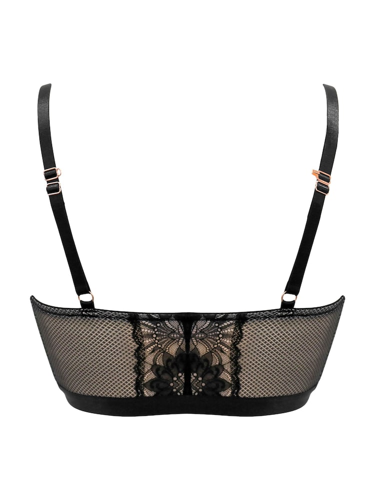 Pour Moi Black India Gatsby Lace Front Fastening Bralette - Image 4 of 4