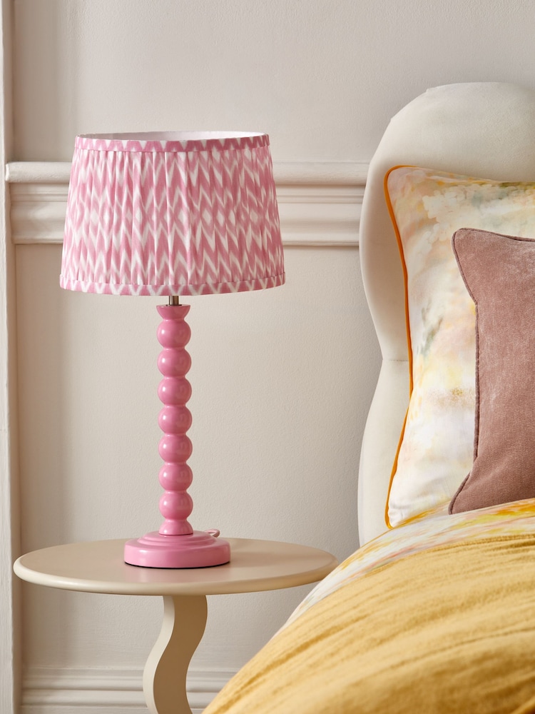 Dusky Pink Bobbin Table Lamp - Image 2 of 5