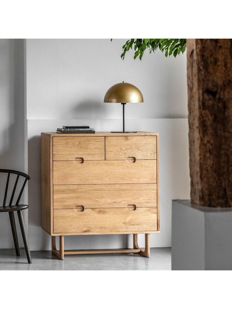 Gallery Home Natural Neston 5 Drawer Chest - Image 1 of 8