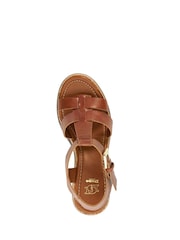 Dune London Brown Jungle T-Bar Gladiator Platform Sandals - Image 6 of 6