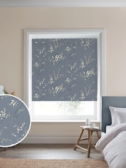 Laura Ashley Dark Seaspray Blue Pussy Willow Made to Measure Roller Blind - Image 1 of 6