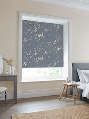 Laura Ashley Dark Seaspray Blue Pussy Willow Made to Measure Roller Blind - Image 2 of 6