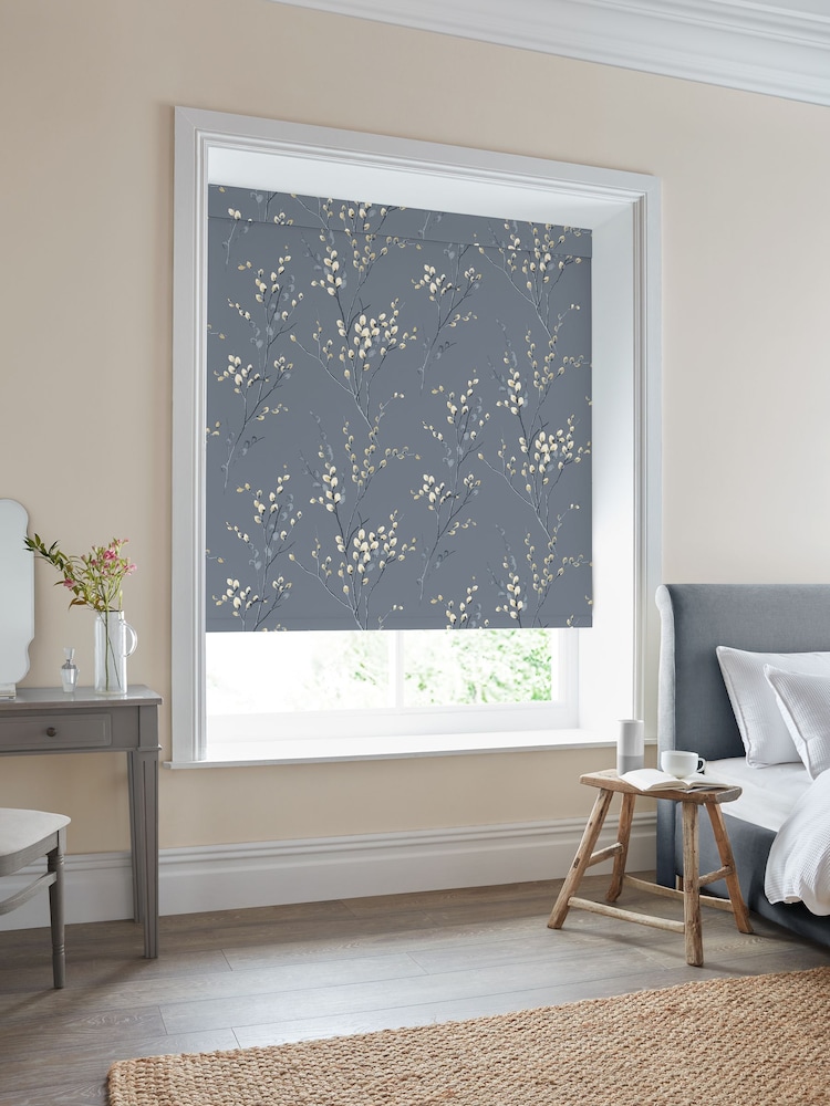 Laura Ashley Dark Seaspray Blue Pussy Willow Made to Measure Roller Blind - Image 2 of 6