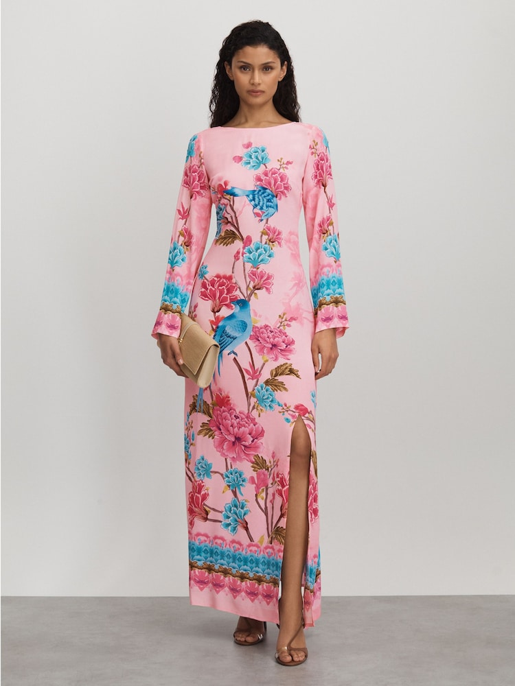 Raishma Silk Long Sleeve Maxi Dress - Image 1 of 5