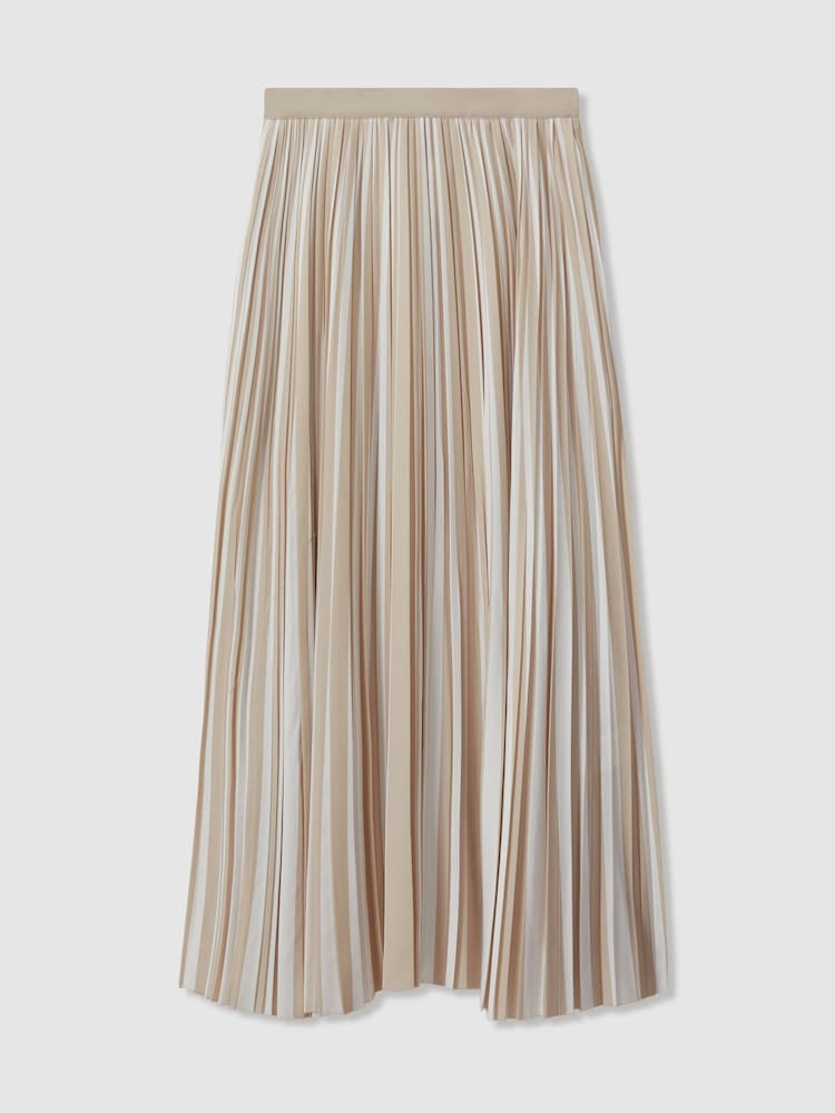Reiss Lexie Plissierter Midirock mit Streifen - Bild 2 von 6