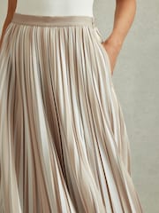 Reiss Lexie Plissierter Midirock mit Streifen - Bild 3 von 6