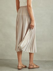Reiss Lexie Plissierter Midirock mit Streifen - Bild 5 von 6