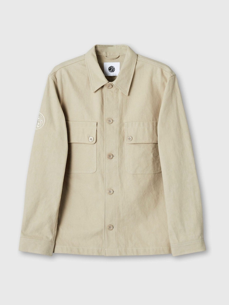 Pretty Green Stone Libertine 100% Cotton Overshirt - Image 3 of 3