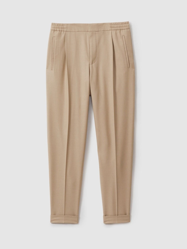 Soft Camel Brown - Pantalones holgados con cordón ajustable y dobladillo Brighton de Reiss - Imagen 2 de 6 Soft Camel Brown - Pantalones holgados con cordón ajustable y dobladillo Brighton de Reiss - Imagen 2 de 6