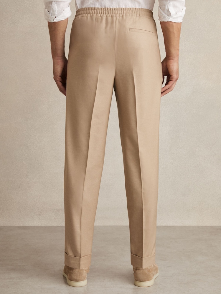 Pantalons décontractés à cordon de serrage avec revers Reiss Brighton - Image 5 of 6