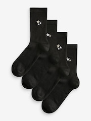 Sparkle Stars Embroidered Motif Ankle Socks 4 Pack - Image 1 of 2
