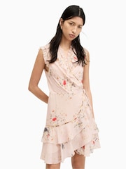 AllSaints Pink Ari Kora Dress - Image 3 of 7