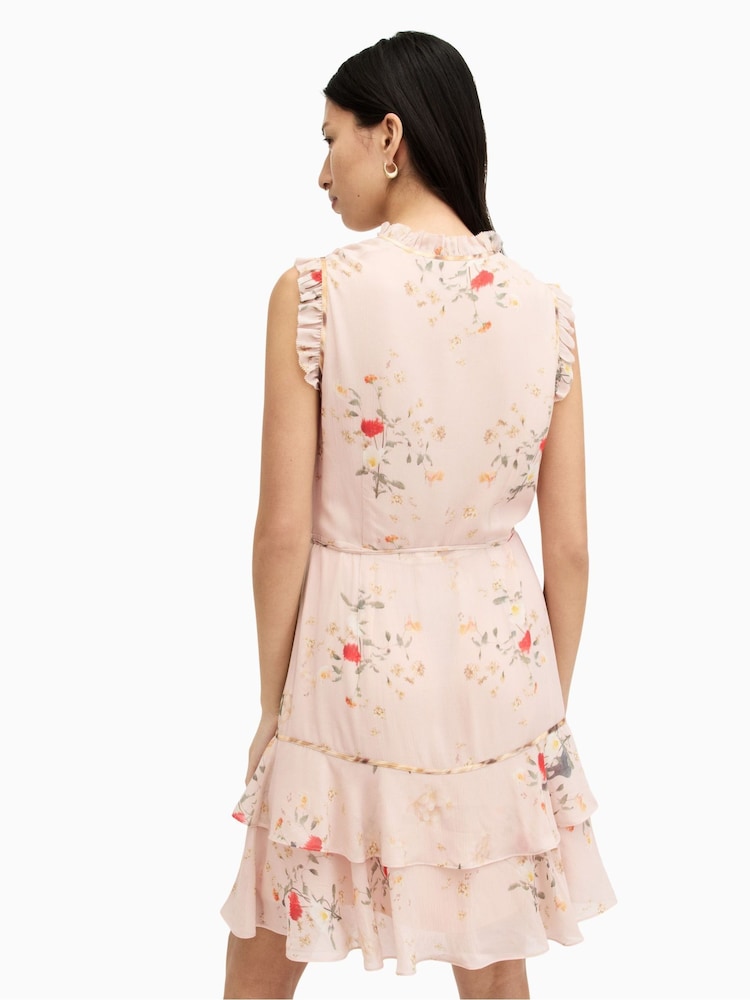 AllSaints Pink Ari Kora Dress - Image 6 of 7