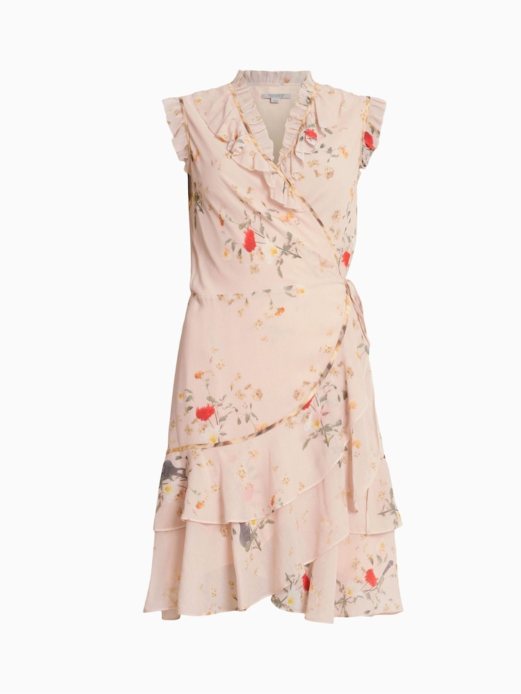 AllSaints Pink Ari Kora Dress - Image 7 of 7