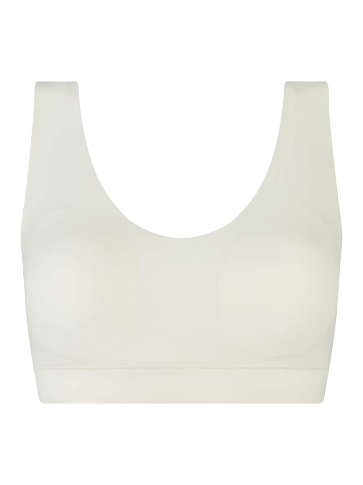 Blanco marfil - Top crop acolchado, elástico y suave con cuello de pico sin costuras de Chantelle - Imagen 6 de 6