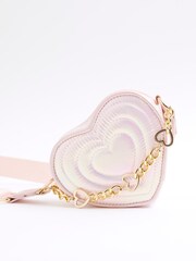 River Island Pink Girls Heart Chain Nylon Bag - Image 3 of 5