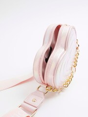 River Island Pink Girls Heart Chain Nylon Bag - Image 4 of 5
