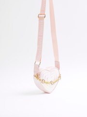 River Island Pink Girls Heart Chain Nylon Bag - Image 5 of 5