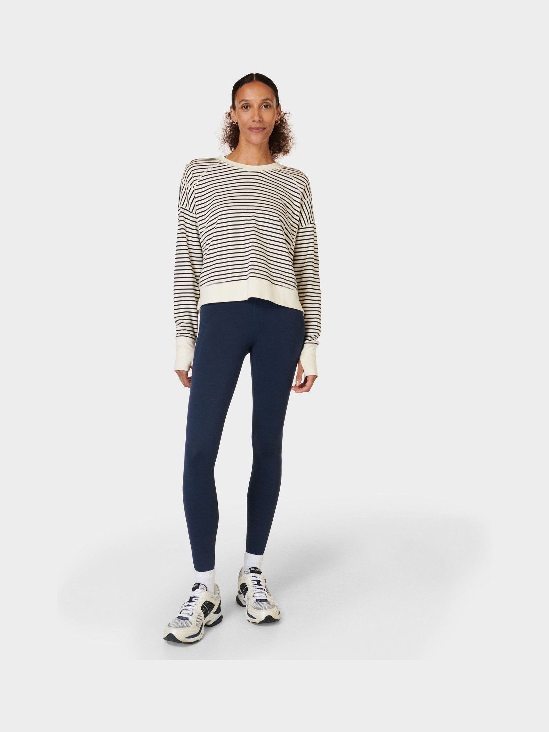 Buy Sweaty Betty Lily White Stripe After Class Crop