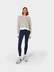 Sweaty Betty Lily White Stripe After Class Crop Sweatshirt - Image 3 of 8
