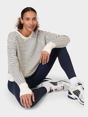 Sweaty Betty Lily White Stripe After Class Crop Sweatshirt - Image 4 of 8