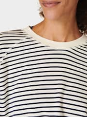 Sweaty Betty Lily White Stripe After Class Crop Sweatshirt - Image 5 of 8