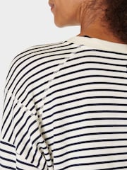 Sweaty Betty Lily White Stripe After Class Crop Sweatshirt - Image 6 of 8