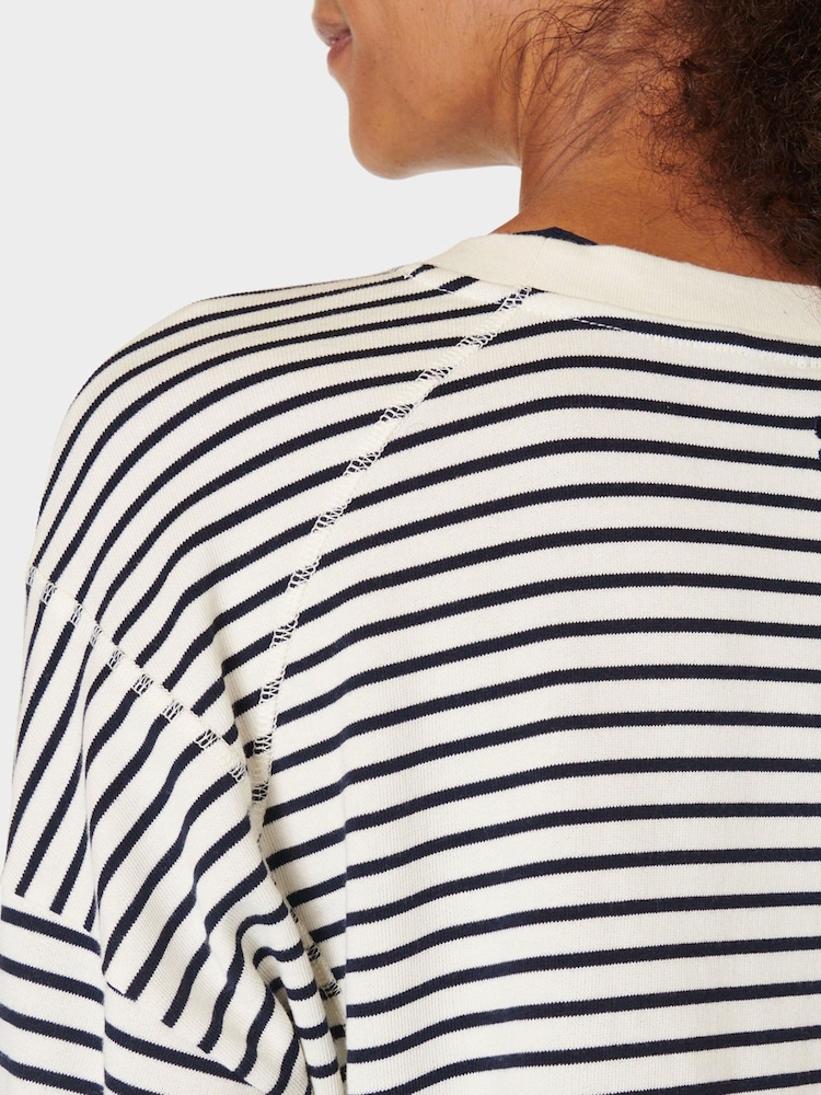 Lilienweiß-gestreift - Sweaty Betty After Class Crop-Sweatshirt - Image 6 of 8
