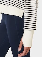 Sweaty Betty Lily White Stripe After Class Crop Sweatshirt - Image 7 of 8
