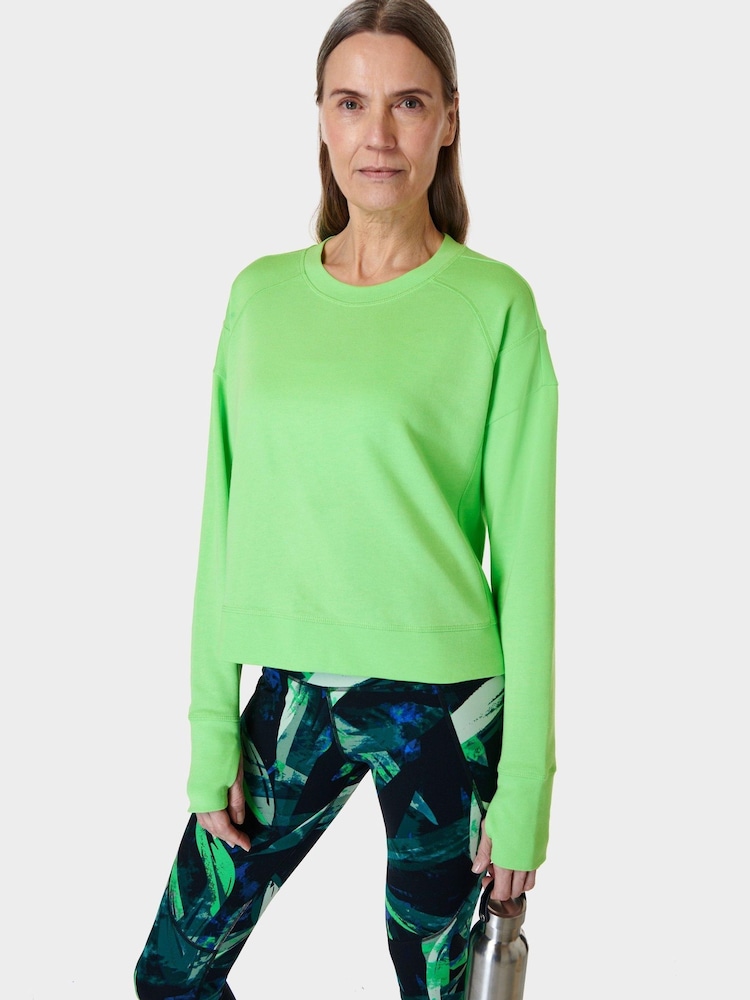 Sweaty Betty Zest Green After Class Crop Sweatshirt - Image 1 of 7 Sweaty Betty Zest Green After Class Crop Sweatshirt - Image 1 of 7